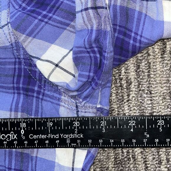 Faded Glory Girls‎ Shirt Large Purple Plaid LS Button Up Tartan Casual 90s Y2K - Picture 4 of 6